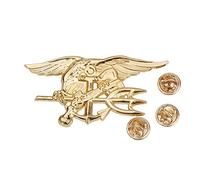 AnsonBoy US Navy Seal Eagle Ancla Trident Metal Insignia Pin Insignia Pin Dorado