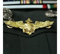 AnsonBoy WW2 US Army Wings Comando Militar Maestro Piloto Alas de Metal Insignia WWII US Command Pilot Badge Pin Broche