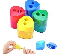 anspitzer mit behälter kinder,dosenanspitzer für dicke und dünne stifte,sacapuntas con recipiente pequeño,sacapuntas manual, de lápices coloridos,estudiantes,suministros de oficina-4pcs-A