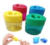 anspitzer mit behälter kinder,dosenanspitzer für dicke und dünne stifte,sacapuntas con recipiente pequeño,sacapuntas manual,sacapunta de lápices coloridos,estudiantes,suministros de oficina-4pcs-B