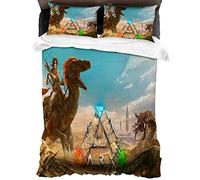 Ansson Ropa de cama infantil Evolved 135 x 200 cm, funda nórdica suave de Dragon + 2 fundas de almohada de 80 x 80, juego de cama de microfibra ARK (solo 135 x 200, ARK3)