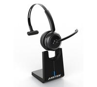 ANSTEN Auriculares con Microfono Bluetooth V5.2, Cancelación de Ruido IA y Botón de Silencio, Cascos con Microfono para PC, Oficina, Centro de Ilamadas, Skype y Teléfono
