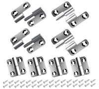 Anstore Bisagra para puerta de acero inoxidable de 1,5 pulgadas, 37 x 33 x 2 mm, bisagras desmontables de acero inoxidable 304 con 32 tornillos de 16 x 4 mm, 8 bisagras para puertas interiores y