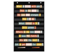 ANSTROUT Tabla de bolsillo estándar de 10 + 2 bolsillos, tabla de palabras de 10 bolsillos transparentes con 2 bolsillos de almacenamiento adicionales para uso en aula, oficina en casa, tamaño grande: