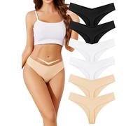 ANSUKOO 6 Pack Mujeres Tangas Sin Costuras,Ropa Interior Femenina Invisible Underwear,Microfibra Suave Transpirable,Bragas Brasileñas Laser Sexy,Bragas Sin Costuras Mujer