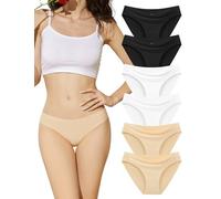 ANSUKOO 6 Slip Bikini Donna senza Cuciture, Intimo Silky Non Visibile, Multipack Invisibile da Ginnastica Modello Hipster per Donna, Mutande Comode per Palestra, Bikini Morbido ed Elastico per Signora