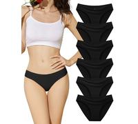 ANSUKOO 6 Slip Bikini Donna senza Cuciture, Intimo Silky Non Visibile, Multipack Invisibile da Ginnastica Modello Hipster per Donna, Mutande Comode per Palestra, Bikini Morbido ed Elastico per Signora