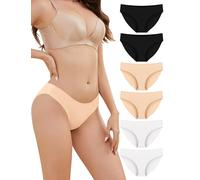 ANSUKOO Pack de 6 Bragas Bikini Mujer Sin Costuras - Braga Invisibles Sedosas No Visibles, Multipack Hipster para Deporte, Ropa Interior Cómoda para Gimnasio, Braguitas Elásticas y Suaves