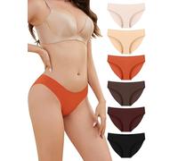 ANSUKOO Pack de 6 Bragas Bikini Mujer Sin Costuras - Braga Invisibles Sedosas No Visibles, Multipack Hipster para Deporte, Ropa Interior Cómoda para Gimnasio, Braguitas Elásticas y Suaves
