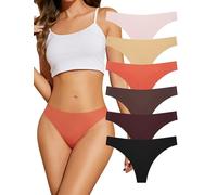 ANSUKOO Tangas Mujer Pack,Bragas Mujer Sin Costuras Invisibles,Braguitas BrasileñAs LenceríA Sexy,Microfibra Ropa Interior CóModa,Women Seamless Underwear,Deportivos Thong Laser Panties,Paquete De 6