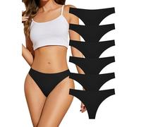 ANSUKOO Tangas Mujer Pack,Bragas Mujer Sin Costuras Invisibles,Braguitas BrasileñAs LenceríA Sexy,Microfibra Ropa Interior CóModa,Women Seamless Underwear,Deportivos Thong Laser Panties,Paquete De 6