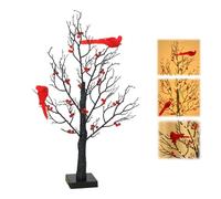 Ansurley Vintage Glowing Tree, Vintage Glowing Tree, Ansurley Vintage Glowing Tree, Warm Glow with Festive Red Berry & Bird Decor, with Berries, for Halloween Christmas Holiday Home Decor. (1)