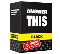 Answer This - Black - ¿Cuánto Conoces Realmente a Tus Amigos? - Juego de Cartas Divertido para Adultos - Cartas de Conversación para Noches de Juegos