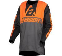 Answer Trinity Voyd Motocross Jersey, negro-gris-naranja, tamaño XL para Hombres