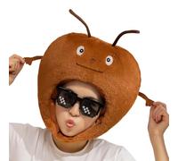 Ant Hat for Kids, Soft Winter Holiday Costume Cap, Cute Plush Headwear Accessory for Christmas Thanksgiving Birthday Party School Event Family Gathering Stage Play, Red Black, 30x30cm