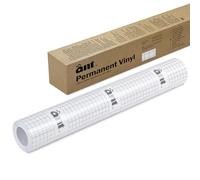 ANT Rollo de cinta de transferencia de vinilo transparente de 24 pulgadas x 50 pies con rejilla de alineación de media pulgada para vinilo adhesivo Cricut para calcomanías, carteles, calcomanías