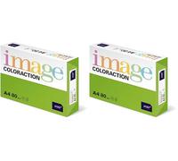 Antalis Coloraction Java - Paper coloreado (500 folios, 80 g/m², tamaño A4, para todo tipo de impresoras), color verde (Paquete de 2)