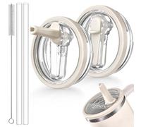 ANTAND Paquete de 2 tapas de repuesto a prueba de fugas de 40 onzas para accesorios de taza Stanley, tapas a prueba de fugas para Stanley Quencher H2.0, cubierta de popote a prueba de polvo para vasos