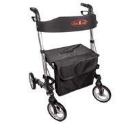 Antar Rollator de Viaje Ligero de Aluminio, Plegable con Asiento y Bolsa, Plata