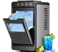 Antarctic Star Máquina de hielo, 26 libras en 24 horas, 8 cubos en 6 minutos, tanque de 0.8 litros y almacenamiento de 1 libra, limpieza automática con cesta y cuchara, portátil para el hogar/cocina
