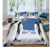 Antarctic Wildlife Funda Edredon Microfibra de poliéster Juego de 3 Piezas Diseño 3D con Cremallera Antarctic Wildlife Funda de Edredón incluye Funda de Almohada for Adolescentes King（220x240cm）