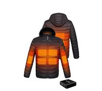ANTARCTICA GEAR Chaqueta térmica, chaquetas de calefacción ligeras con batería externa de 12 V/5 A, abrigo de invierno de 6 áreas para hombres y mujeres, Negro -, XX-Large