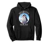 Antártida Lindo Penguin Polo Sur Coordenadas GPS Polar Sudadera con Capucha