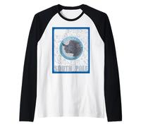 Antártida Polo Sur Expedición Glaciar Isobar Wheather Mapa Camiseta Manga Raglan