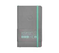 Antartik CUADERNO CON GOMILLA NOTES TAPA BLANDA A6 RAYAS GRIS Y TURQUESA 100 HOJAS 80 GR FSC