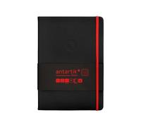 Antartik CUADERNO CON GOMILLA NOTES TAPA DURA A5 HOJAS CUADRICULA NEGRO Y ROJO 100 HOJAS 80 GR FSC
