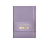 Antartik CUADERNO CON GOMILLA NOTES TAPA DURA A5 HOJAS RAYAS MORADO Y AMARILLO 100 HOJAS 80 GR FSC