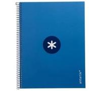 Antartik Cuaderno espiral liderpapel a4 micro tapa forrada 80h 90 gr cuadro 5mm 1 banda 4 taladros azul oscuro