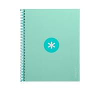 Cuaderno espiral liderpapel a4 micro antartik tapa forrada80h 90 gr horizontal 1 banda 4 taladros color menta