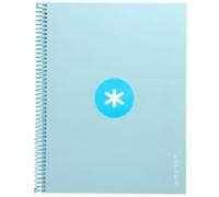 Cuaderno espiral liderpapel a4 micro antartik tapa forrada80h 90 gr horizontal 1 banda 4 taladros color celeste