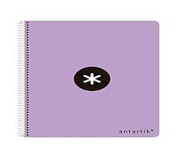 Antartik Cuaderno espiral liderpapel a4 tapa dura 80h 100 gr cuadro 5mm color lavanda microperforado