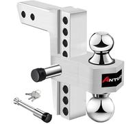 ANTbay Soportes de bola de remolque ajustables para remolque, se adapta a receptor de 2.5 pulgadas, caída y elevación de 8 pulgadas, bola doble (2 x 2-5/16 pulgadas), 18.500 GTW con cerraduras de