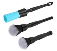 AntBooBoo Juego de 3 cepillos de Detalles ultrasuaves, Agarre cómodo y Limpieza sin arañazos para Exteriores, Paneles Interiores, emblemas, Insignias, Grupo de Indicadores, Pantalla de