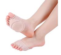 Antcher 2 Pares de Calcetines de algodón para Mujer, Antideslizantes para los Dedos de los pies, Calcetines de Corte bajo en la Palma de la Mano para Zapatos de tacón Alto