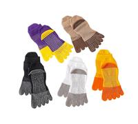 Antcher 5 pares de calcetines antideslizantes para hombre, calcetines deportivos con agarre para dedos del pie, calcetines de tobillo de cinco dedos para pilates, yoga, fútbol, baloncesto, Multicolor,