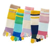 Antcher Calcetines de algodón para niños, Cinco Dedos Calcetines Arco Iris Rayas Calcetines para Niños 2-10 Años, 6 Pares, multicolor, 2-5 años