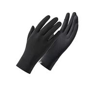 Antcher Guantes de protección solar UV para mujer, de seda helada, bloqueador solar, guantes sin dedos, guantes antideslizantes para pantalla táctil de dedo completo, conducción, pesca (negro)
