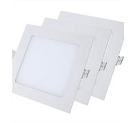 AntDau71 -3 focos LED empotrables cuadrados de luz blanca fría de 6500 K LED integrados, ultrafinos, iluminación interior, lámpara de techo empotrable para paneles de yeso (18 W (22 x 22 cm)