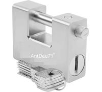 AntDau71® - Candado blindado recubierto antirrobos de 1 kg con 5 llaves - Acero macizo - Grillete grueso 12 mm - Candado para moto, persiana, puerta, seguridad garaje. Longitud 84 mm - CW925