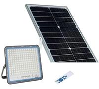 AntDau71 Foco LED exterior de 200 W con panel solar de luz blanca de 6000 K, foco solar LED con mando a distancia, material de aluminio impermeable IP67, 5000 lúmenes, energía fotovoltaica, ilumina