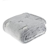 AntDau71 - Manta de forro polar estrella y luna, fluorescente que brilla en la oscuridad. Manta suave, ideal para y para todas las estaciones para niños, tamaño 120 x 150 cm, color