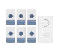 AntDau71 Sistema de timbre inalámbrico de 6 zonas con receptor y 6 transmisores RL-0506D - Alarma sonora y luminosa - Ideal para oficinas, hospitales, restaurantes - CW993