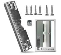 Ante Bellum Pestillo para puerta de balcón - Cierre invisible con resorte y tornillos, cierre de plástico resistente para puertas de balcón, terraza y exterior, fácil montaje