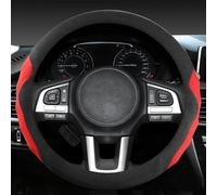 Ante Cuero De Vaca 38cm Protector para Volante Coche Antideslizante para Subaru Forester Legacy XV BRZ WRX Accesorios para Automóviles(Rojo)
