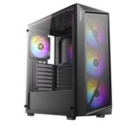 Antec ax67 argb mid-tower atx gaming pc case - negro - 4 ventiladores