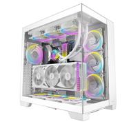Antec C8 Blanco, Ventiladores no incluidos, Compatible con RTX 40, Doble cámara, diseño sin Herramientas, Tipo C, Soporte de radiador de 360 mm, Paneles Frontales y Laterales de Vidrio Templado sin